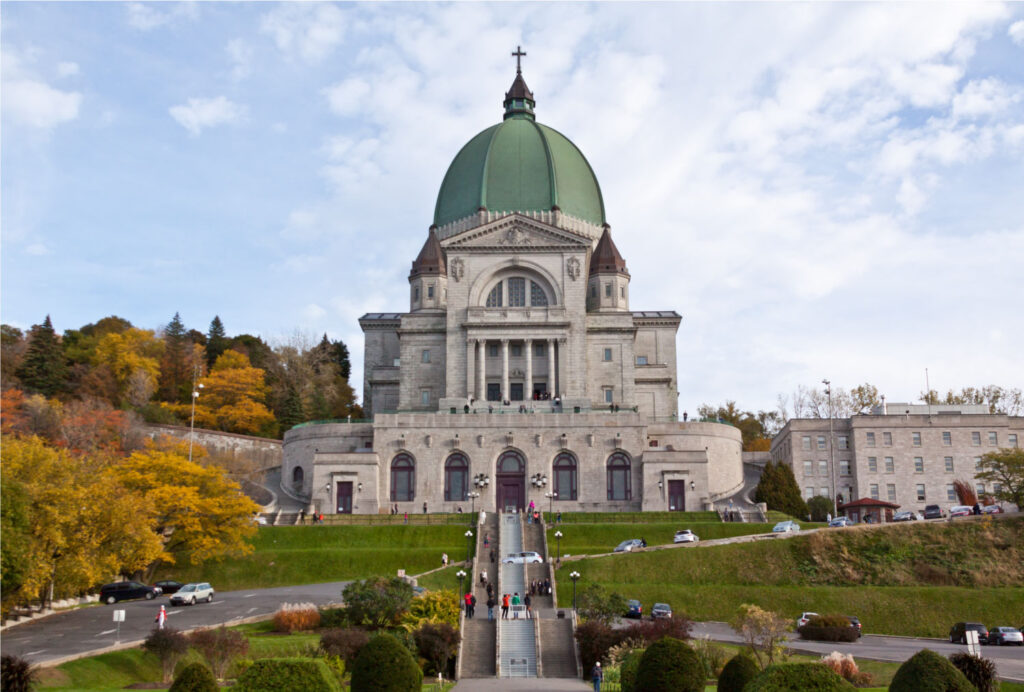 Exterior view of St Joseph's Oratory, Montreal in Autumn